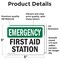 Signmission First Aid Station, 5 in W x Rectangle, Vinyl Decal OS-2PACK-EM-D-35-L-10381 - alternate 4